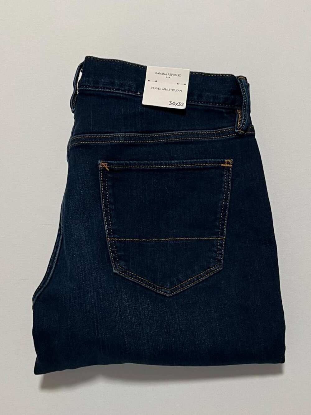 Banana Republic Travel Athletic Jeans *NWT Stretch Dark Wash Men's size 34x32